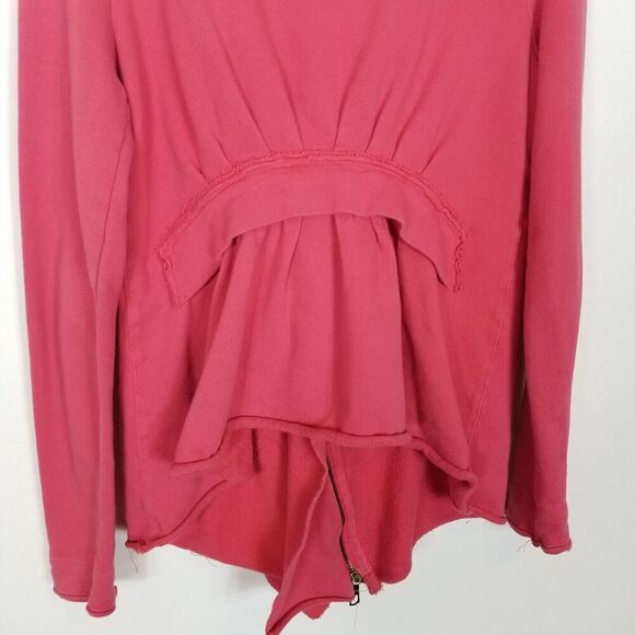 XCVI Women Ruggle Light Cardigan Sz M Pink Cotton Boho Lagenlook Sweater - Picture 6 of 8